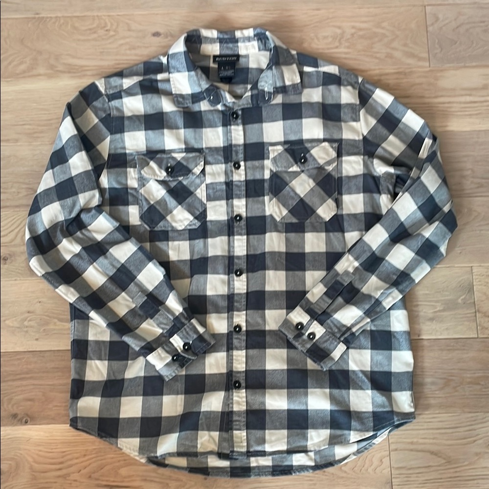 Burton Gray & Cream Button Up Shirt